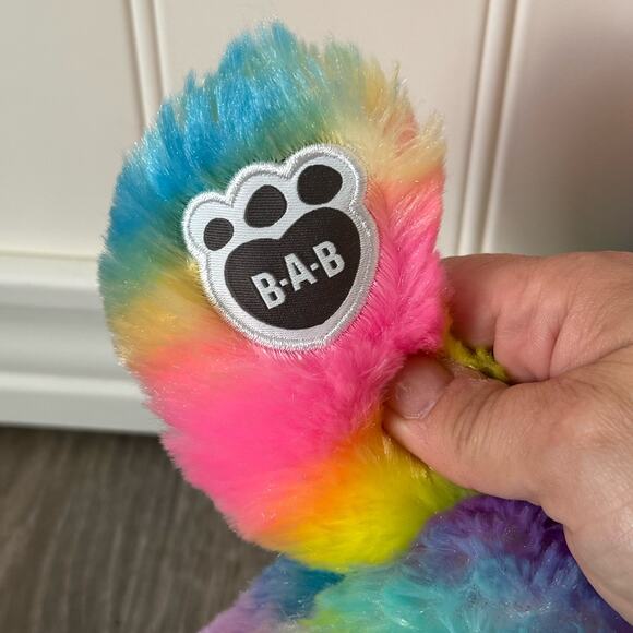 Build-A-Bear Rainbow Stripe Sparkle Bear Plush Pink Nose Prism Feet, Ear - Picture 5 of 8